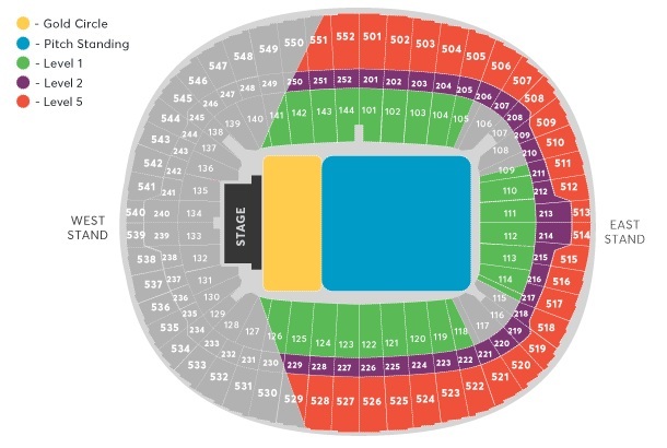 Wembley Stadium, London, England, United Kingdom Seating Plan